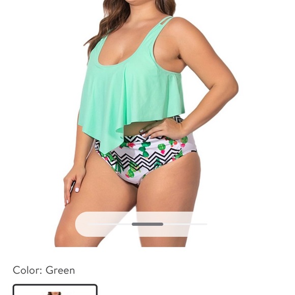 Esprlia Bikini Swimsuit Cactus Print Sling Flying Swimsuit Triangle 2X - Picture 3 of 5